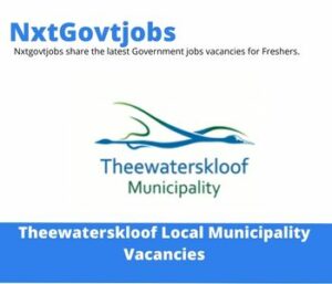 Theewaterskloof Municipality Plumber Artisan Vacancies in Cape Town 2022