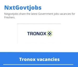 Tronox Project Engineer Vacancies in Cape Town 2023