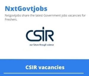 CSIR Mechanical Engineer Vacancies in Stellenbosch 2023